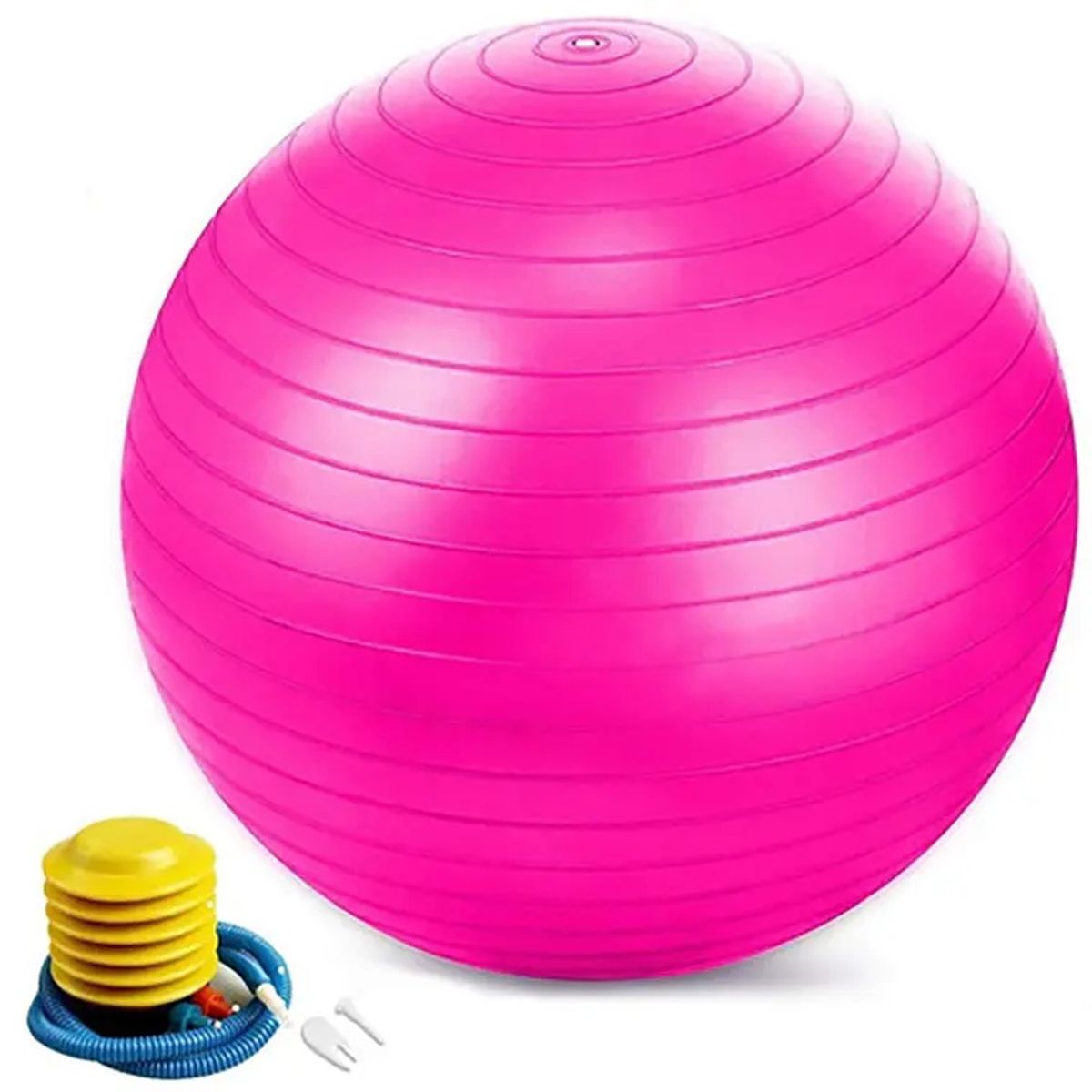 GENERICO - Balón de Pilates Yoga + Inflador Color Fucsia