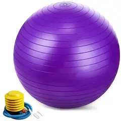 GENERICO - Balón de Pilates Yoga + Inflador Color Morado