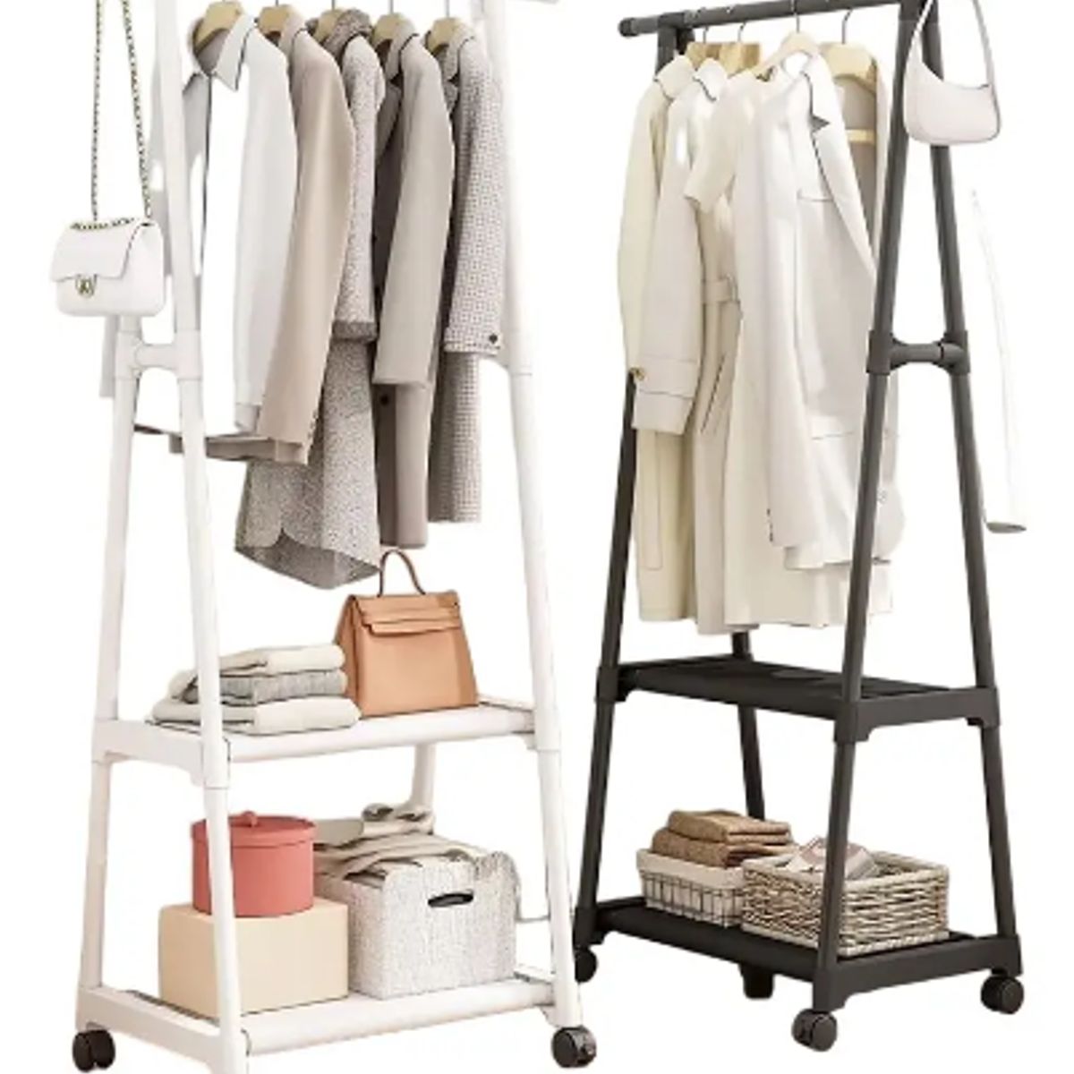 GENERICO - Perchero Colgador De Ropa Calzado Triangular Con Ruedas