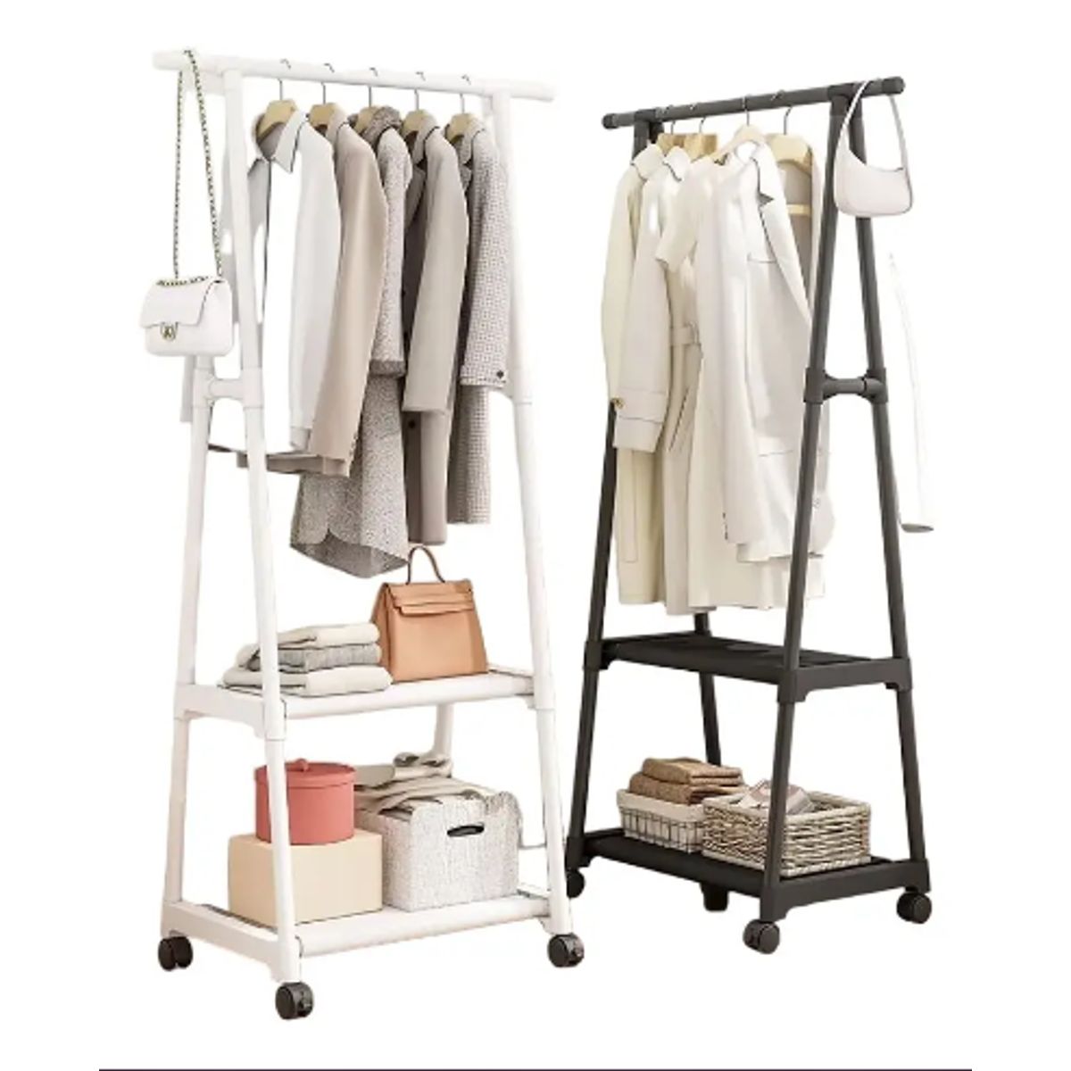 GENERICO - Perchero Colgador De Ropa Calzado Triangular Con Ruedas