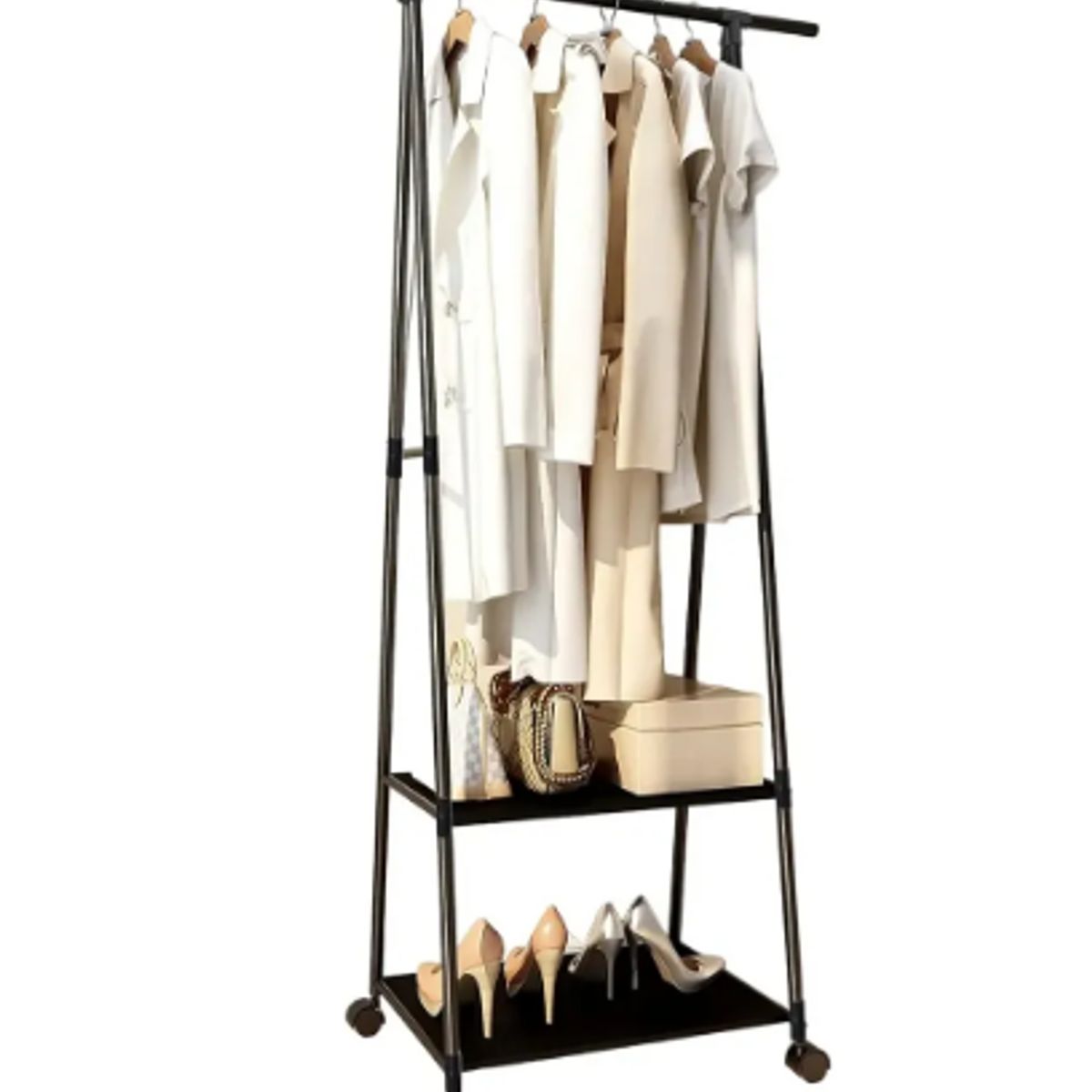 GENERICO - Perchero Colgador De Ropa Calzado Triangular Con Ruedas