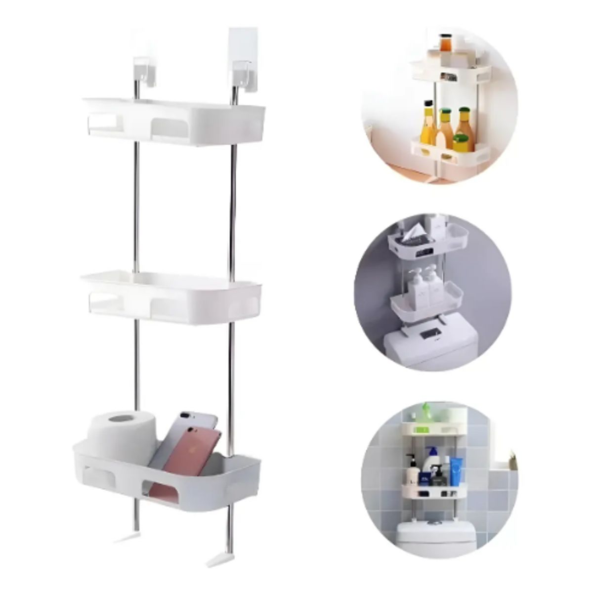 GENERICO - Estante Organizador De Baño Inodoro Cocina Repisa 3 Niveles