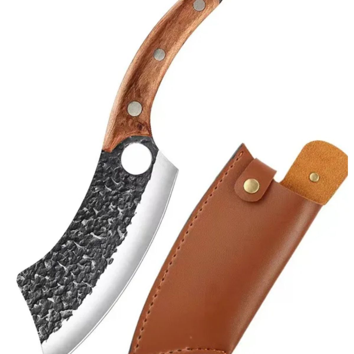 GENERICO - Cuchillo Para Asados Carnicero Duradero Mas Funda Marrón