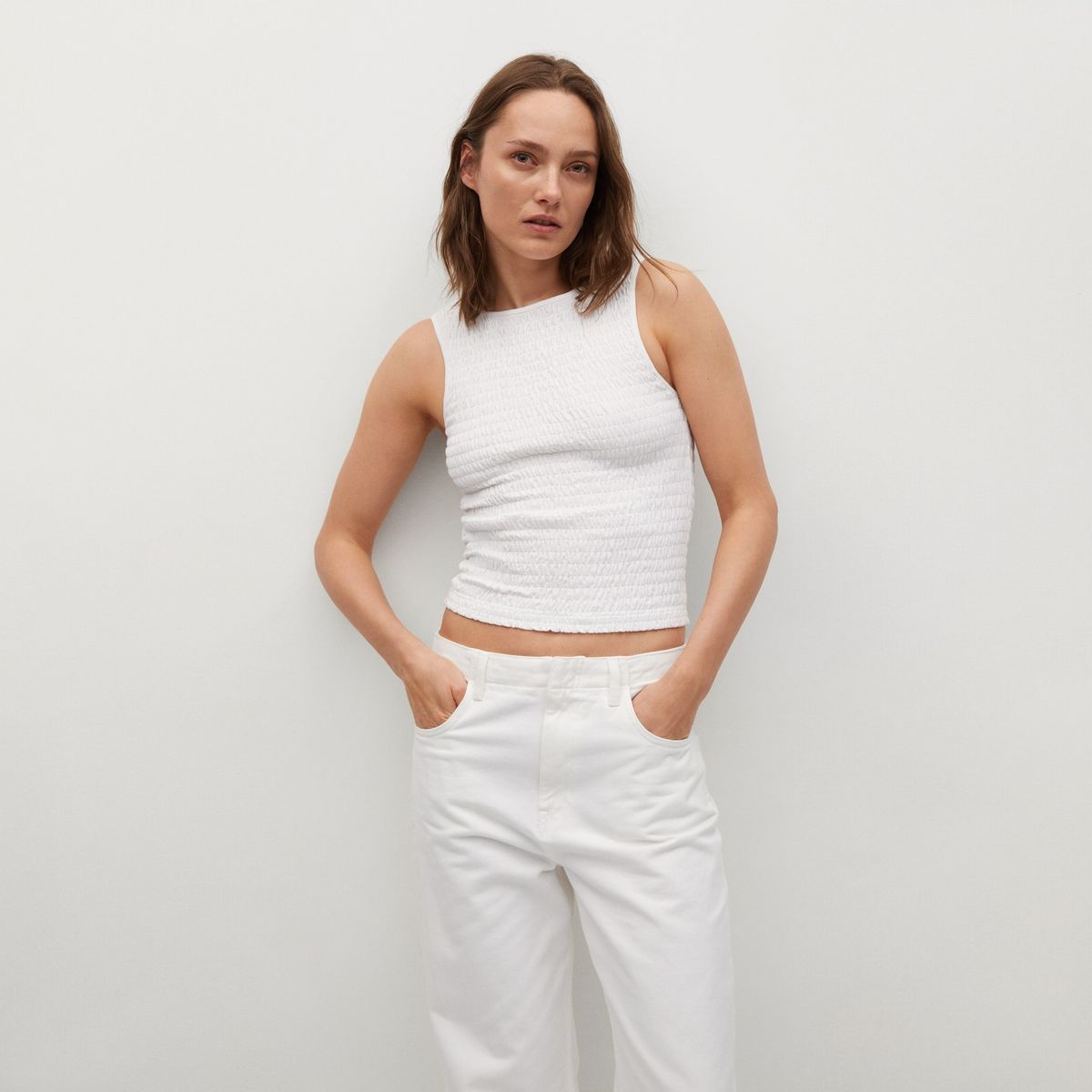 MANGO - Mango Polera 100% Algodón Alberta Negra