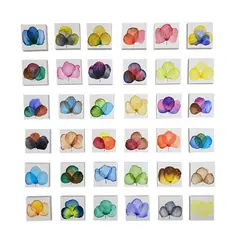 GENERICO - Colección Galería Mural: Set 36 Cuadros Acuarela 13x13 cm Pintado a Mano Modelo Flor abstracta