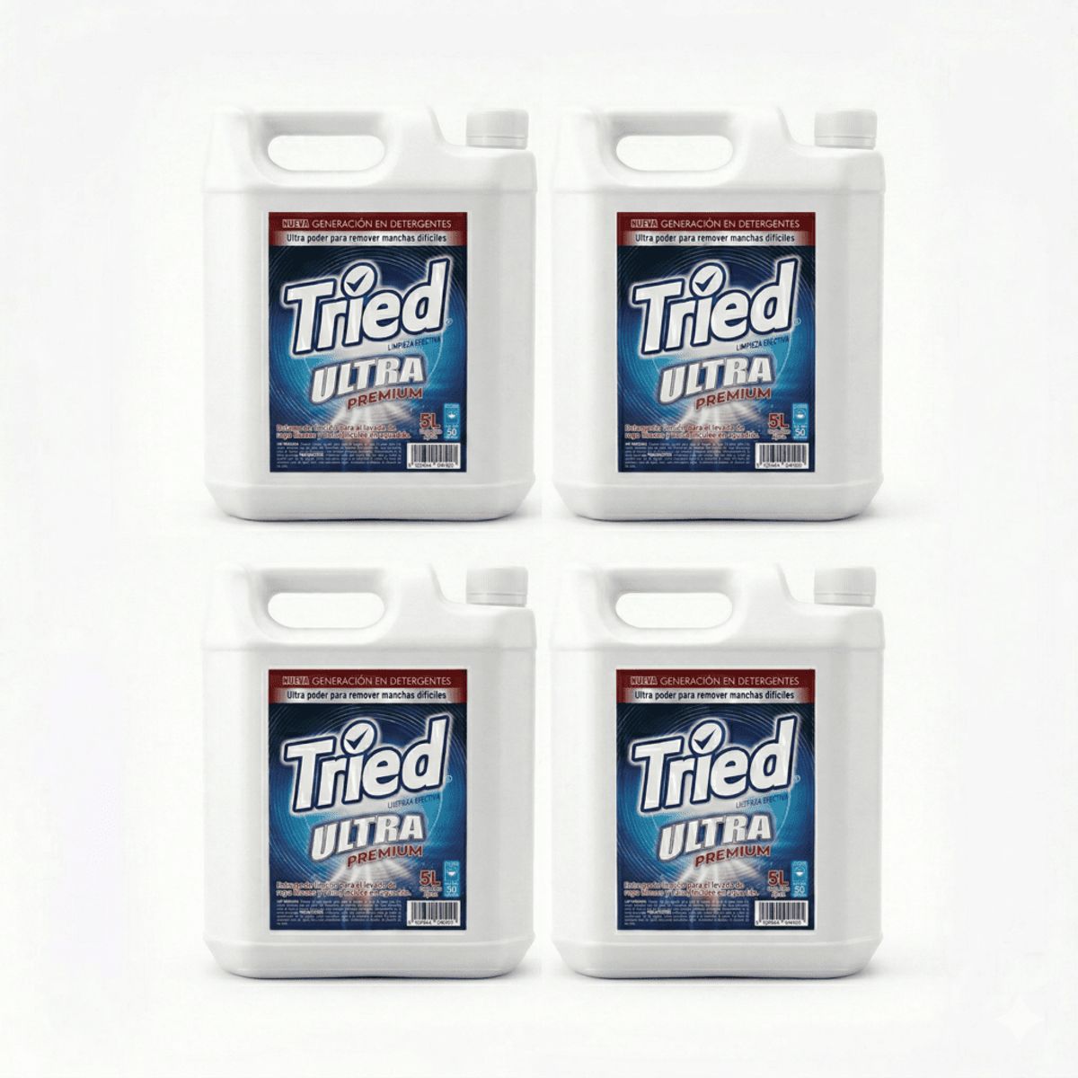 GENERICO - Pack 4 Detergentes 5 Litros Ropa Blanca Y Color Tried Ultra