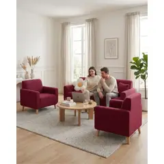 GENERICO - Juego de Cubre Sillón 3+1+1 Texturizado Premium - Ajuste Perfecto