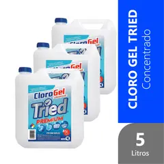 GENERICO - Pack 3 Cloro Gel 5 Litros Concentrado Premium TRIED