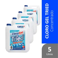 GENERICO - Pack 4 Cloro Gel 5 Litros Concentrado Premium TRIED