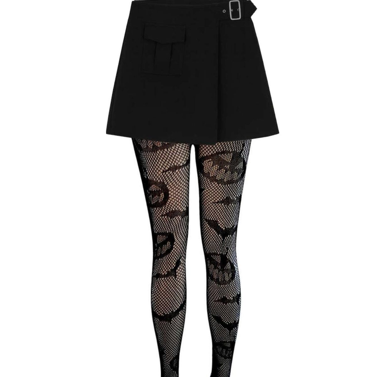 GEN - Pantys Media Malla Mujer Gotica Halloween Panties Estandar