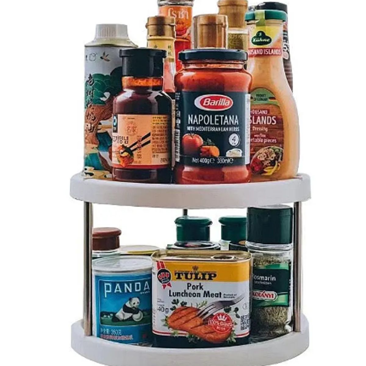 GENERICO - Organizador Estante Especiero Giratorio De 2 Niveles Cocina