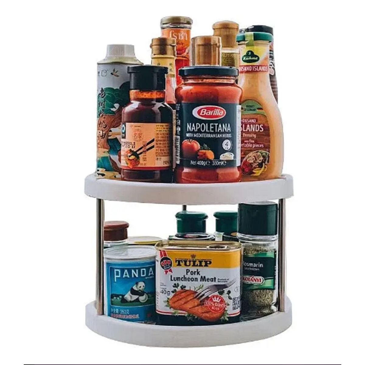 GENERICO - Organizador Estante Especiero Giratorio De 2 Niveles Cocina