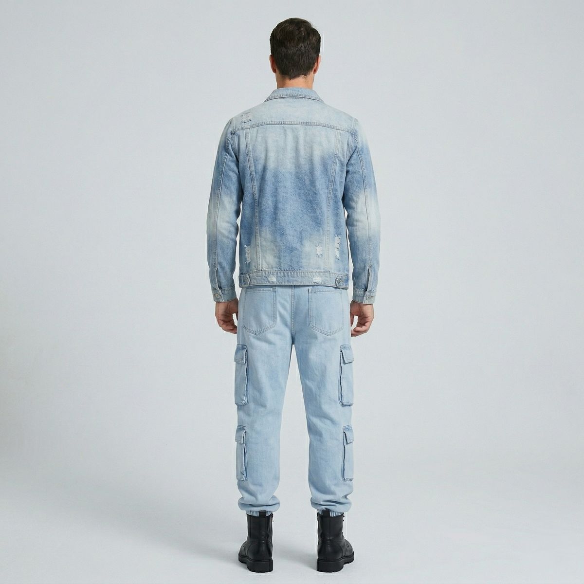 D'JOE - Chaqueta Mezclilla Destroyed Hombre Slim