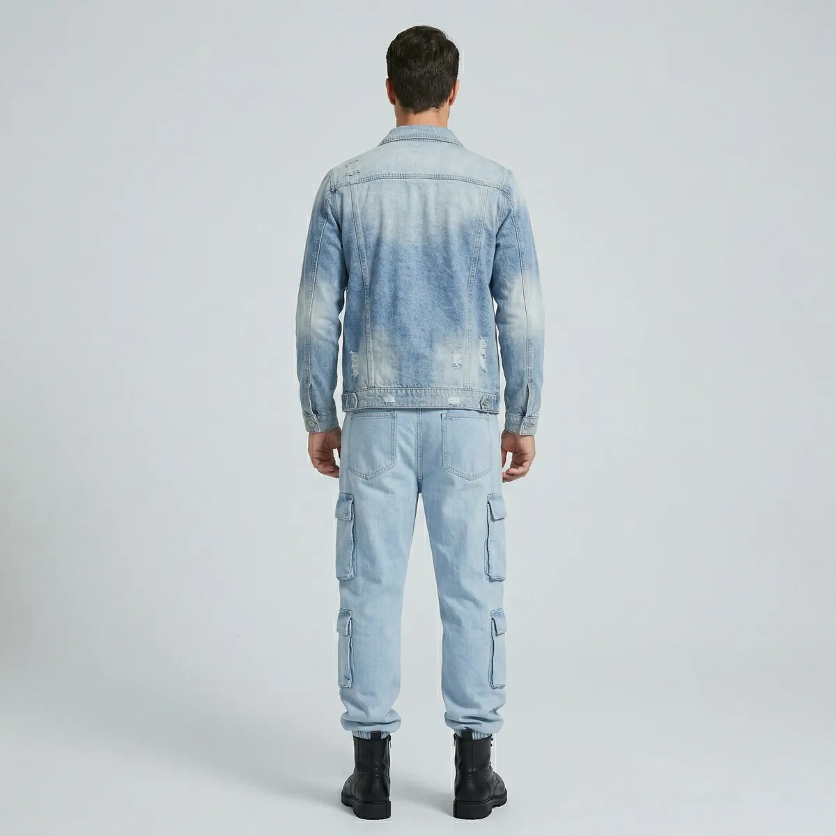 D'JOE - Chaqueta Mezclilla Destroyed Hombre Slim
