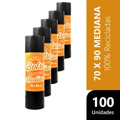 GENERICO - Bolsas De Basura Mediana 70x90 100 Unidades