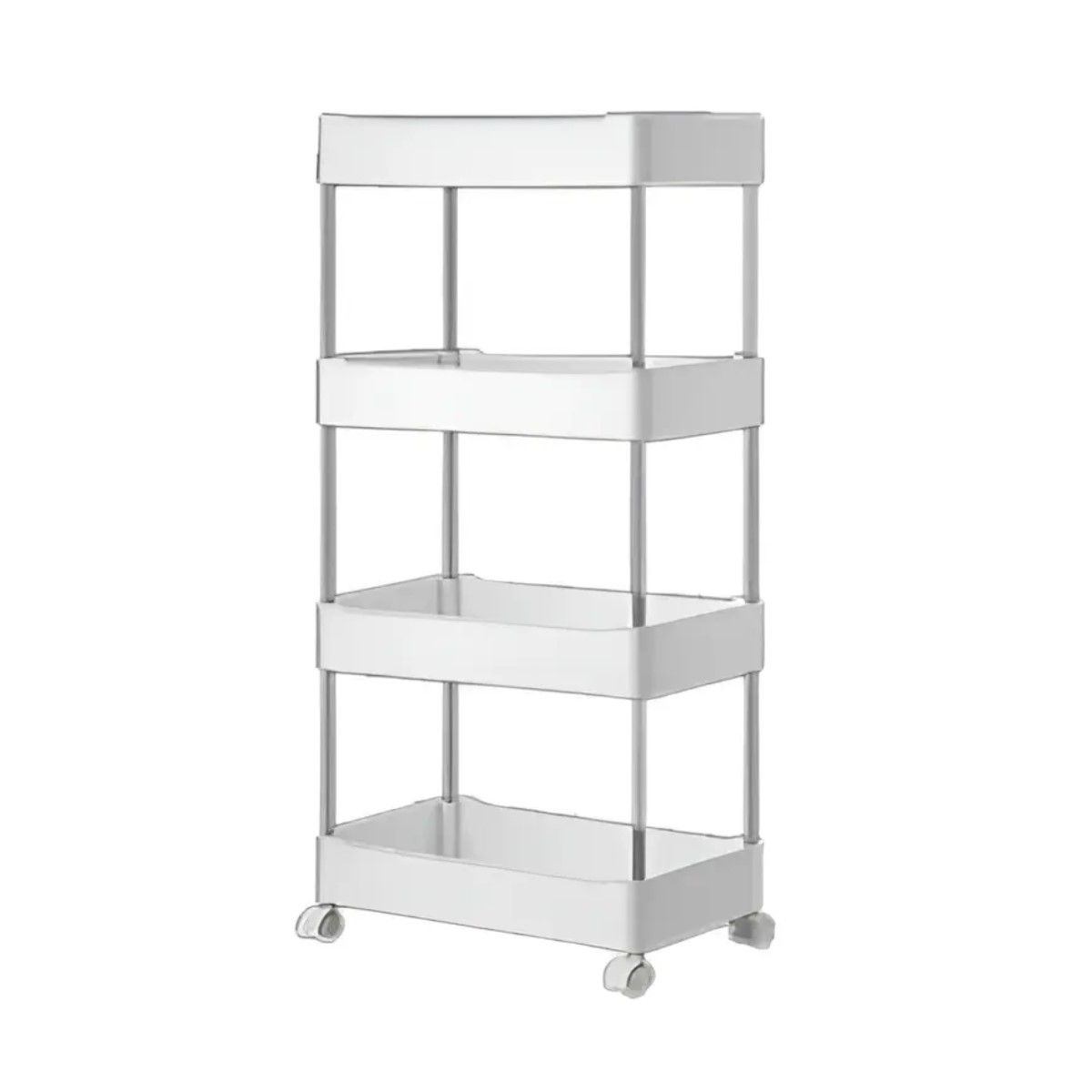 GENERICO - Estante Organizador Baño 4 Niveles Carrito Multifuncional Color Blanco BELUG