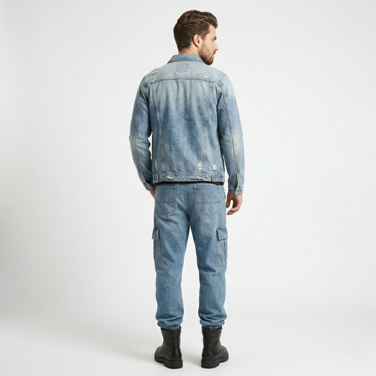 D'JOE - Chaqueta Mezclilla Destroyed Hombre Slim