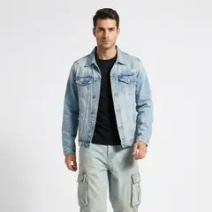 D'JOE - Chaqueta Mezclilla Destroyed Hombre Slim