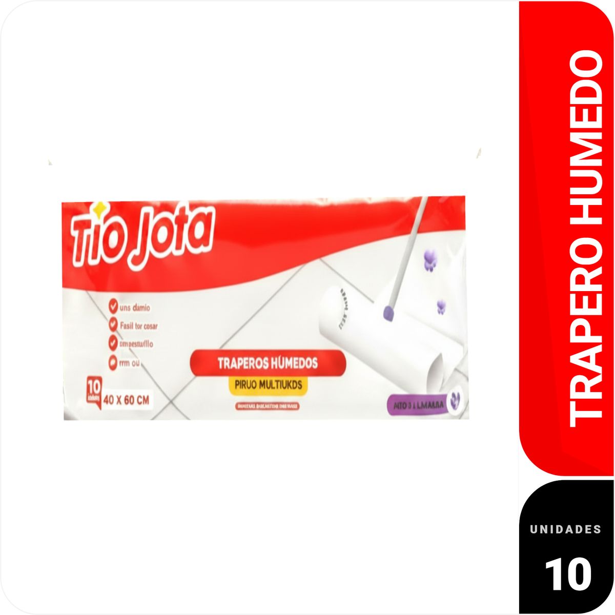 GENERICO - Paño de limpieza Trapero Humedo lavanda 10 u
