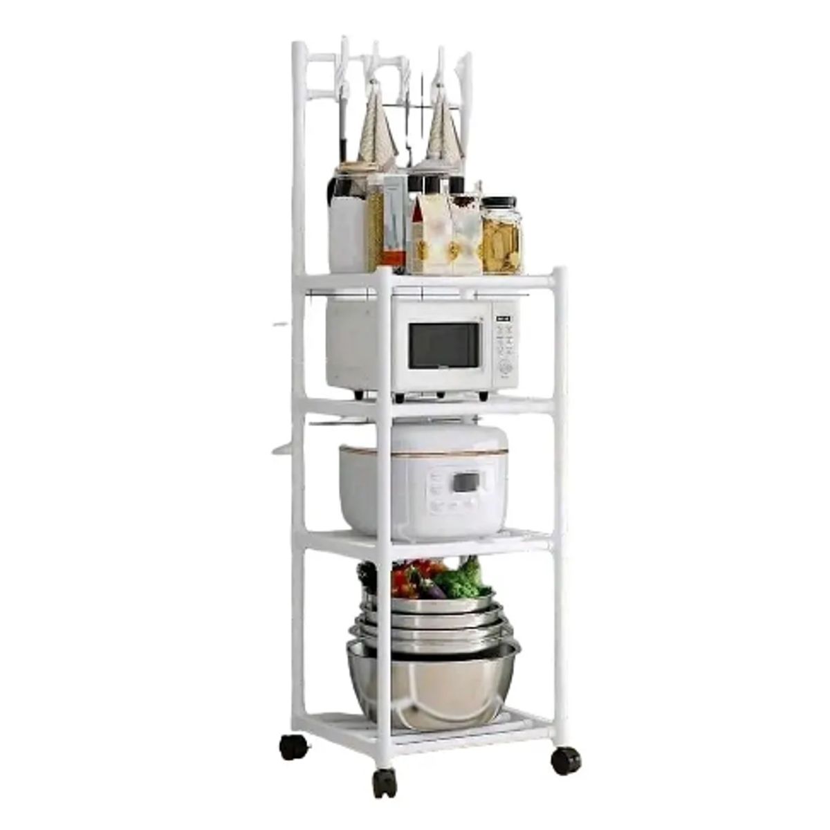 GENERICO - Estante Rack 4 Niveles Multifuncional P/ Cocina Baño Jardín