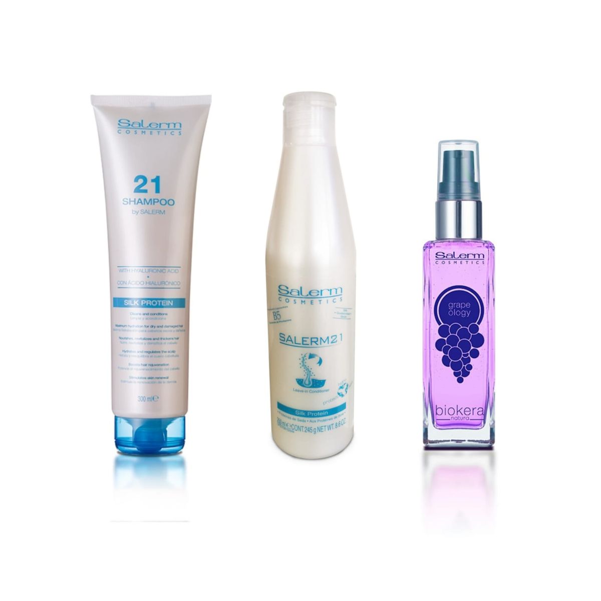 SALERM - Shampoo Salerm 300ml + Acondicionador 250ml + Serum Uva 60ml