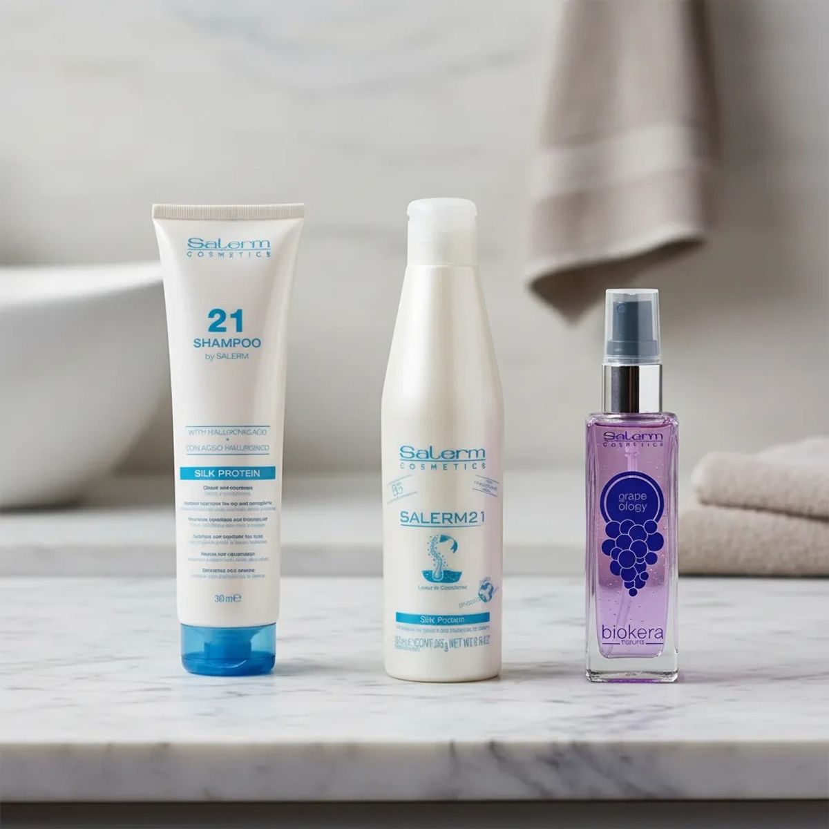 SALERM - Shampoo Salerm 300ml + Acondicionador 250ml + Serum Uva 60ml