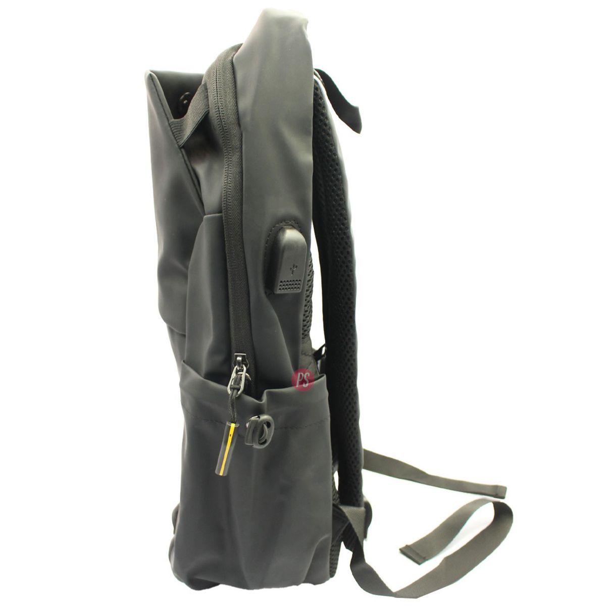 PUNTO STORE - Mochila Negra Impermeable con Cierre Delantero - PS