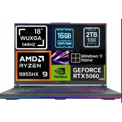 ASUS - NOTEBOOK Rog Strix G18 2025 18" FHD+ 144HZ AMD Ryzen 9 9955hx SSD 2tb 16gb Rtx 5060 8gGB