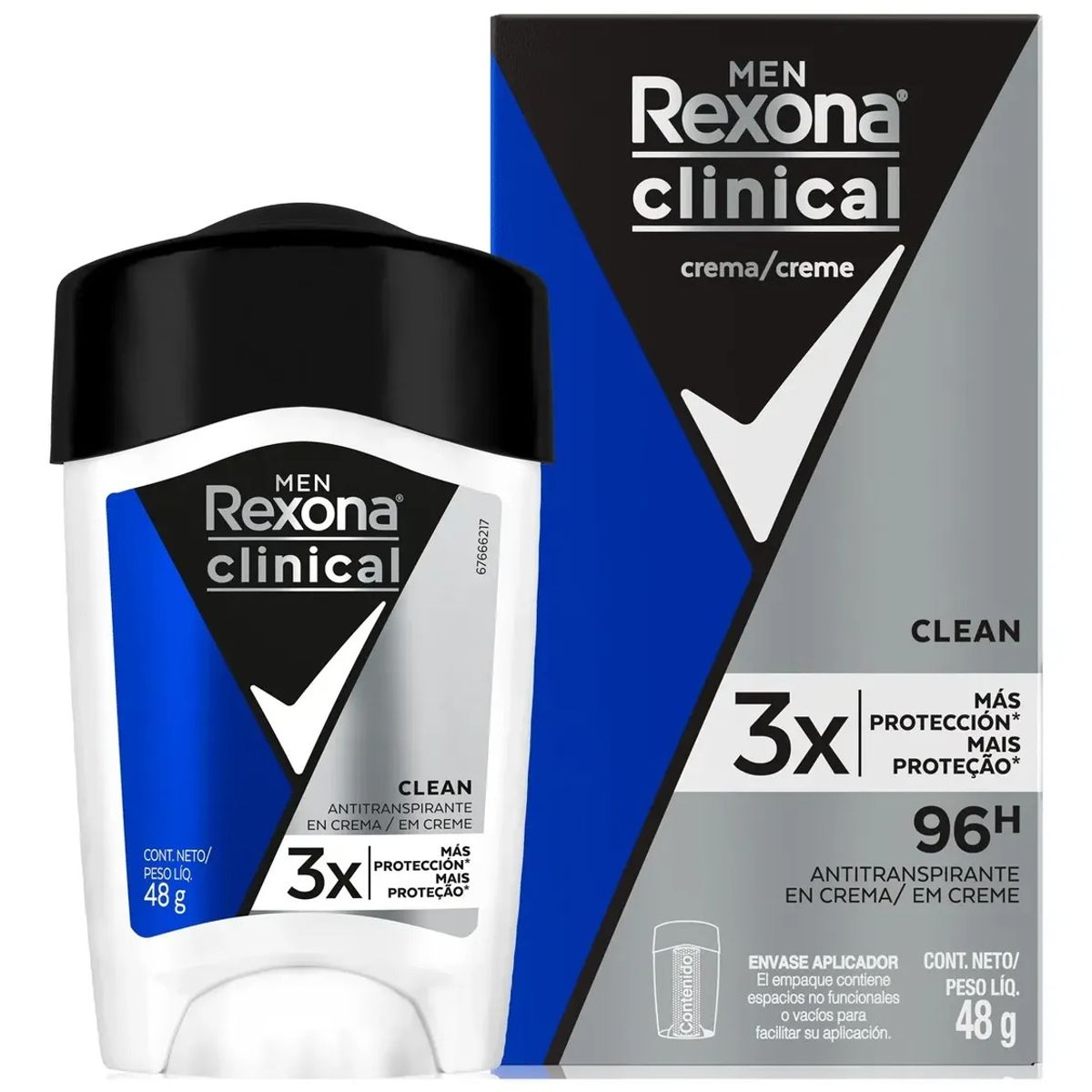 REXONA - Rexona Men Clinical Desodorante Crema Clean 48 g