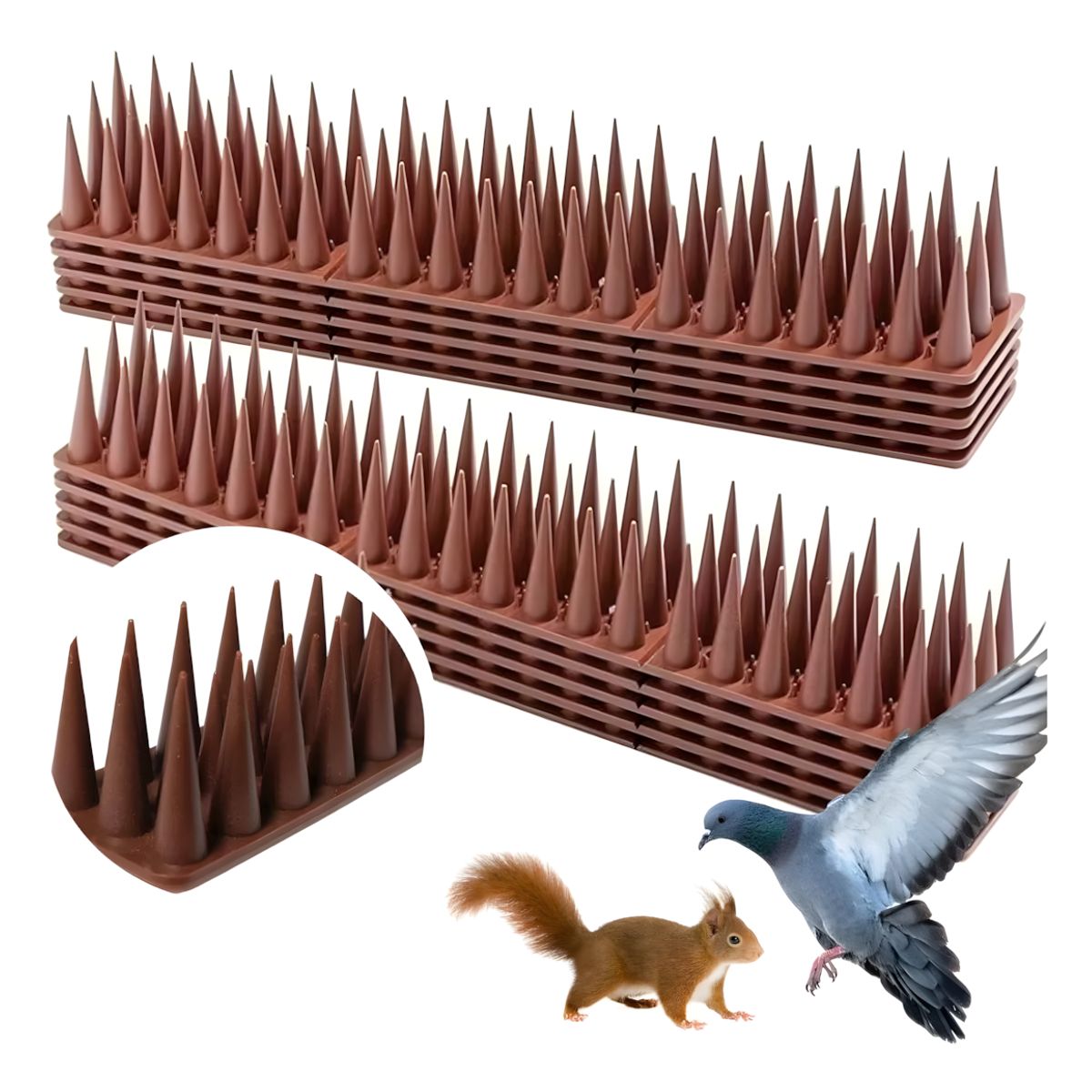GENERICO - 8Pcs Picos Anti Palomas Protección Bardas Para Pájaros Púas