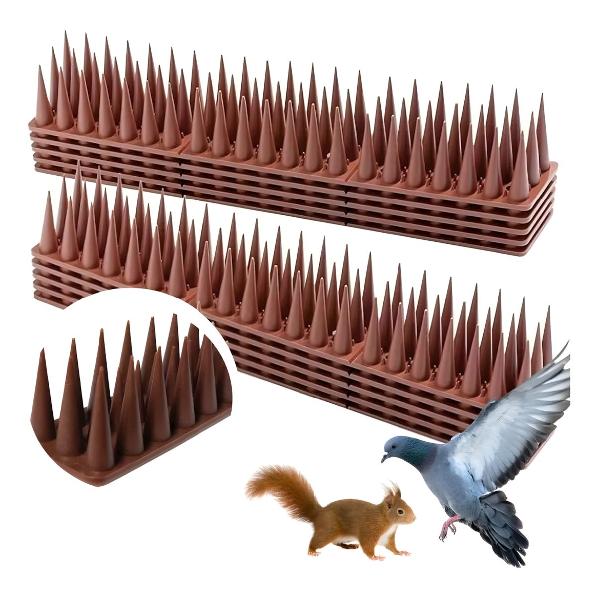 GENERICO - 8Pcs Picos Anti Palomas Protección Bardas Para Pájaros Púas