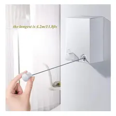 GENERICO - Tendedero Retractil Colgador Ropa Pared Doble Linea Cuerda