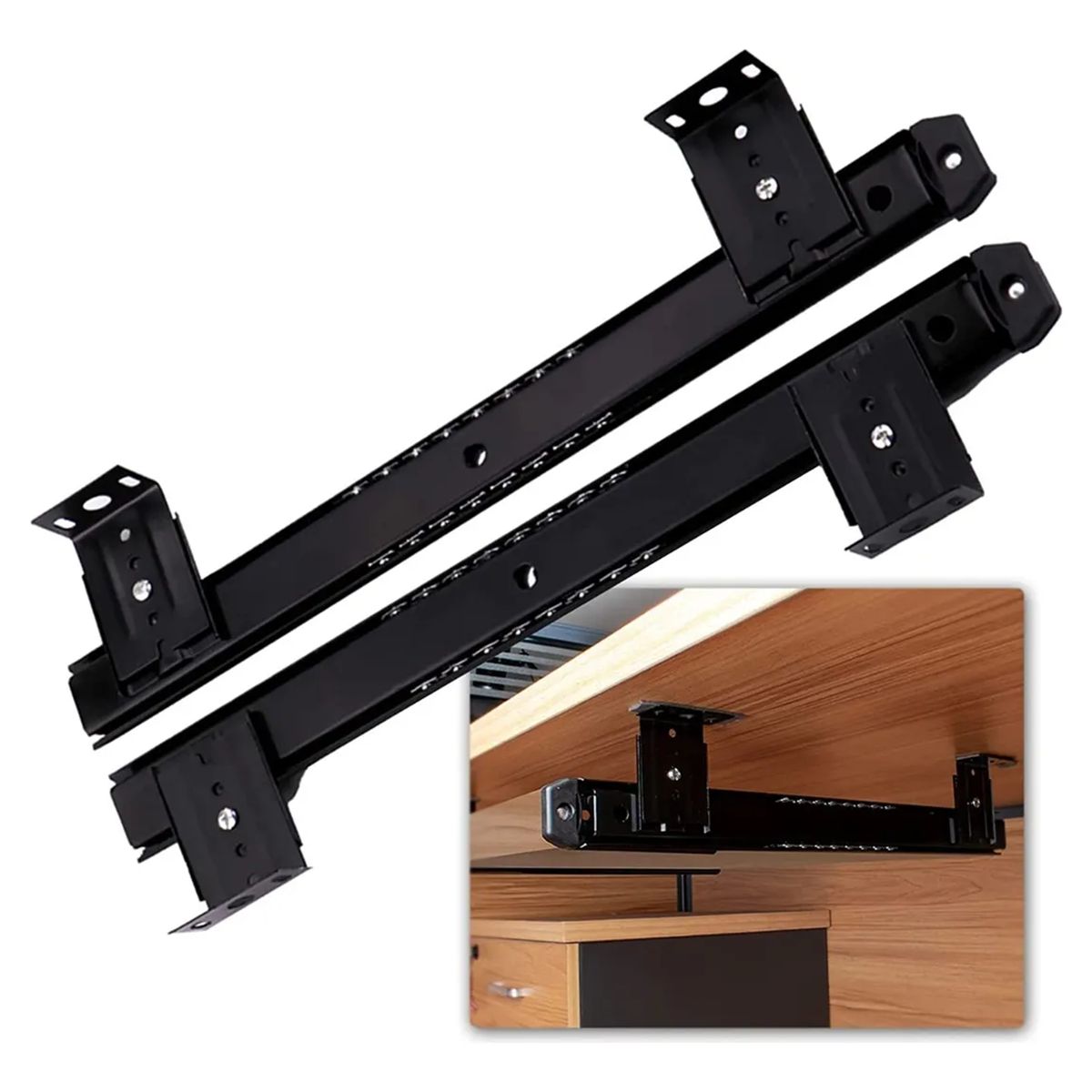 GENERICO - Corredera De Extension Para Bandejas Porta Teclado, 1 Par