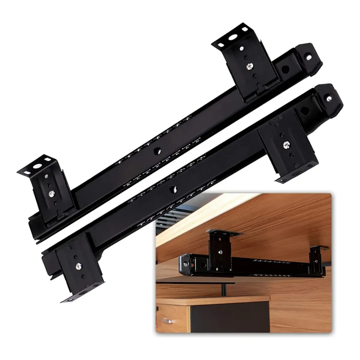 GENERICO - Corredera De Extension Para Bandejas Porta Teclado, 1 Par