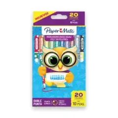 PAPER MATE - Plumones Marcadores Doble Punta Cónica PaperMate 10 Colores