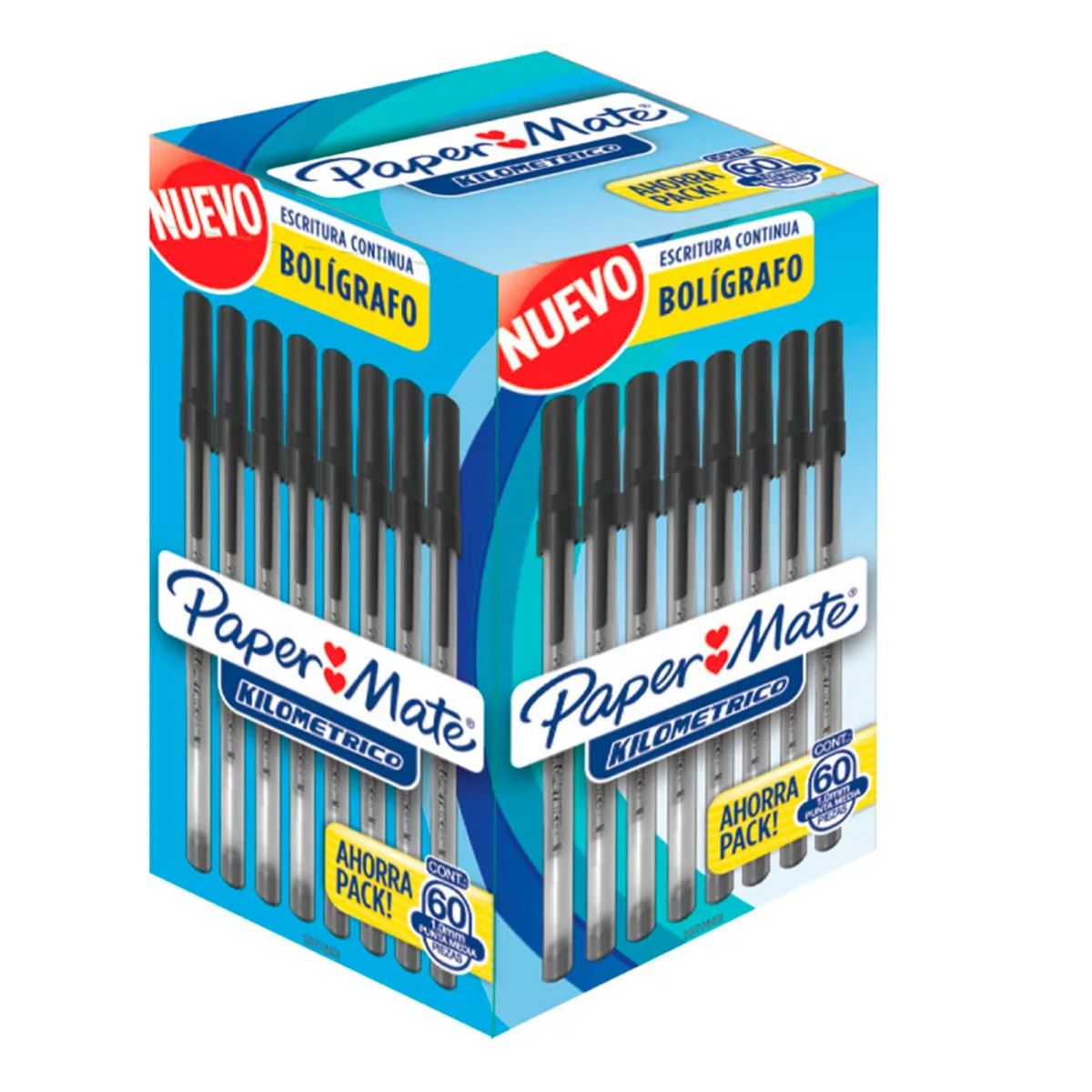 PAPER MATE - Caja 60 Bolígrafos PaperMate Económico Kilométrico Negro