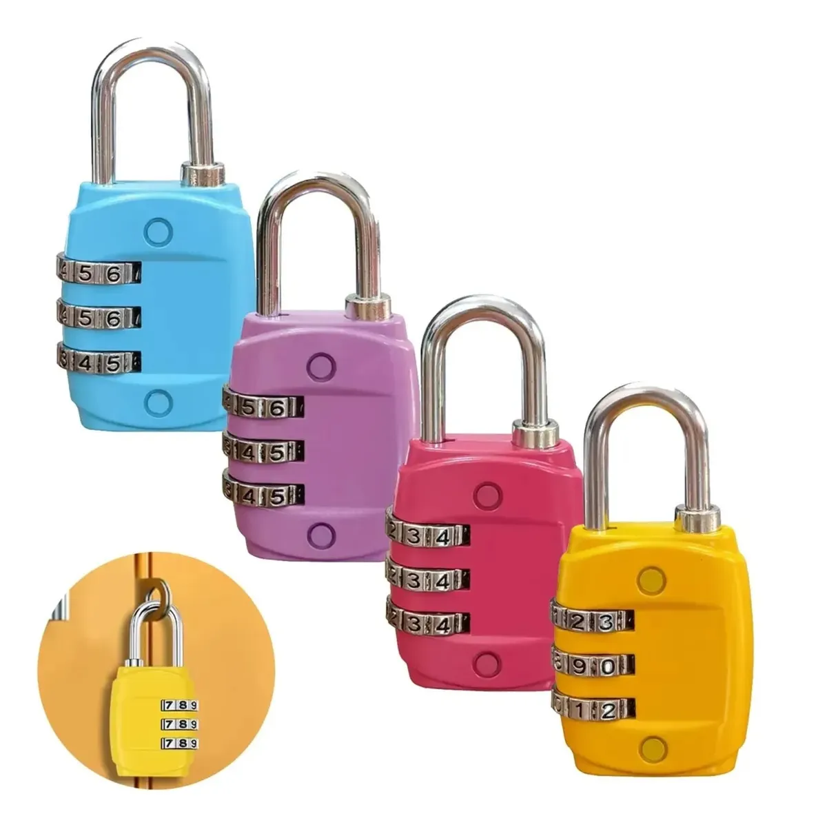 GENERICO - PACK X 3 CANDADOS PARA EQUIPAJE CANDADOS PEQUEÑOS PARA  MALETA