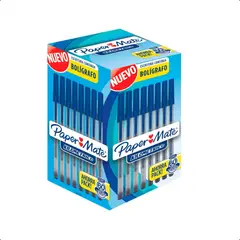 PAPER MATE - Caja 60 Bolígrafos PaperMate Económico Kilométrico Azul