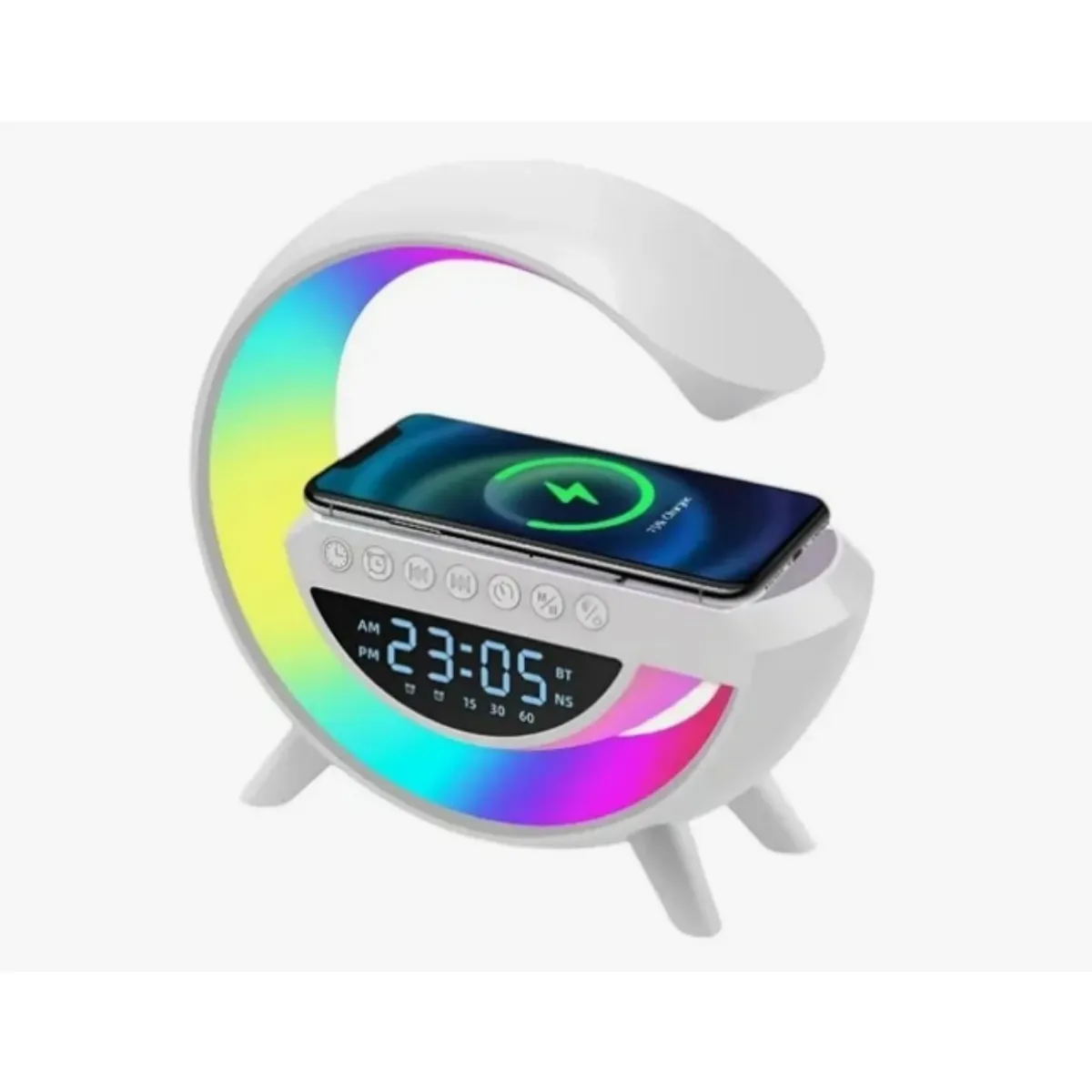 GENERICO - Lampara G Inteligente Cargador Reloj Altavoz Radio Luz Color