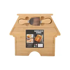 GENERICO - Tabla Madera Casa 25x30cm 2 Utensilio