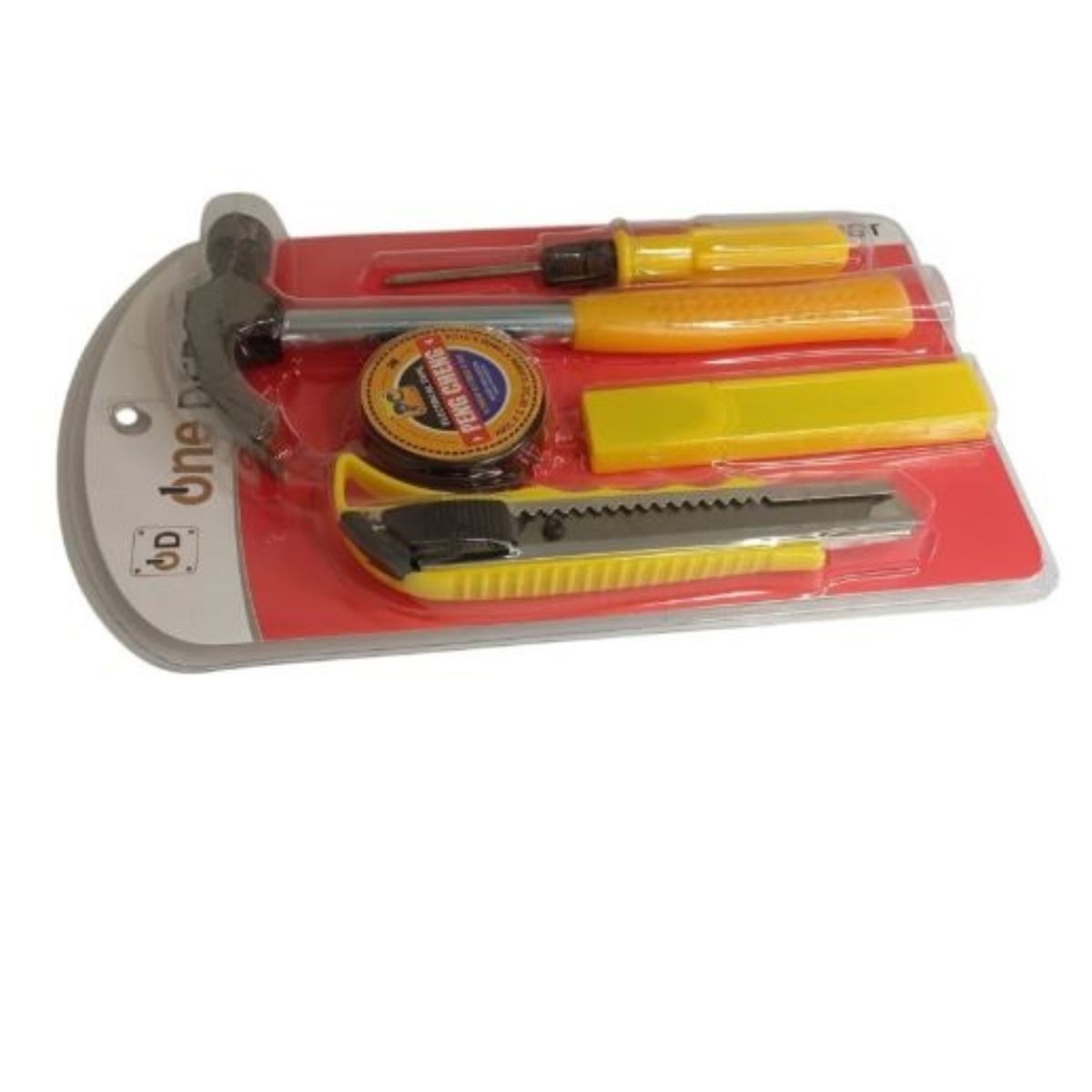 GENERICO - PACK X 3 SET HERRAMIENTAS DESTORNILLADOR MARTILLO 5 PIEZAS
