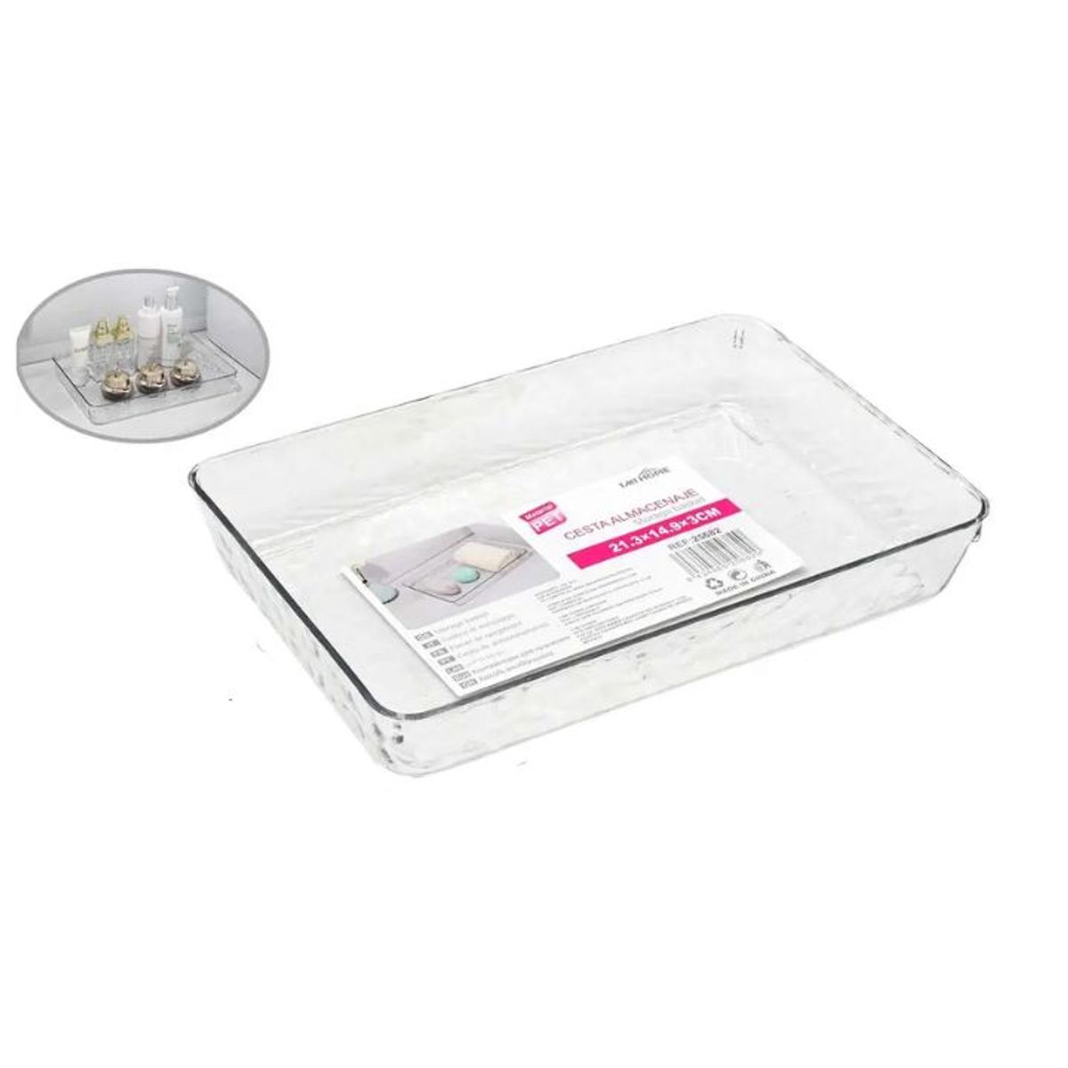 GENERICO - ORGANIZADOR CAJA  ACRILICO MULTIUSOS 17.5CM
