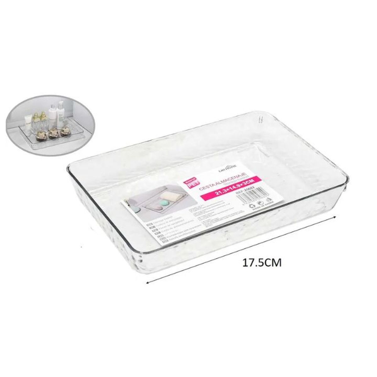 GENERICO - ORGANIZADOR CAJA  ACRILICO MULTIUSOS 17.5CM