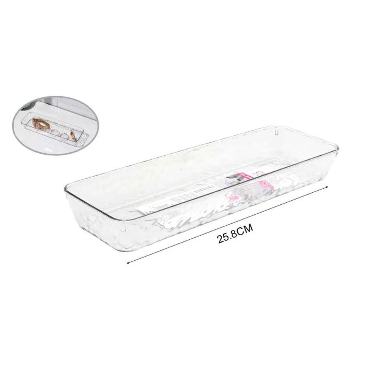 GENERICO - ORGANIZADOR CAJA ACRILICO MULTIUSOS 25.8 x 8.3CM