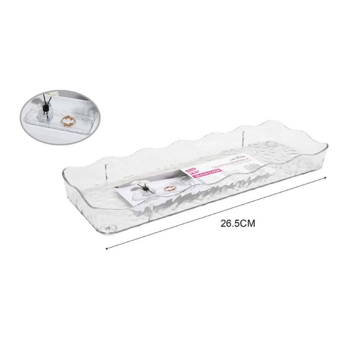GENERICO - ORGANIZADOR CAJA ACRILICO MULTIUSOS 26.5CM