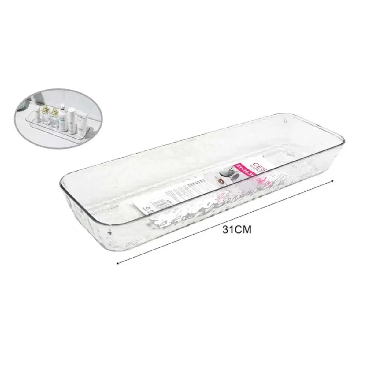 GENERICO - ORGANIZADOR CAJA ACRILICO MULTIUSOS 31 x 10.3CM