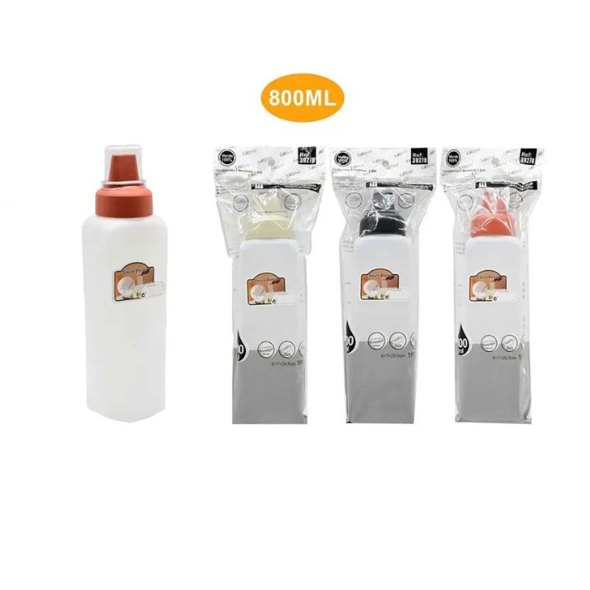 GENERICO - BOTELLA DE PLÁSTICO PARA SALSAS 800ml