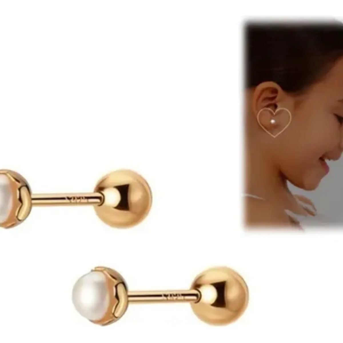 GENERICO - Aros 18 Kilates (18k) Para Bebe Atornillados