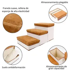 GENERICO - Escalera Plegable Para Mascotas Pequeñas De 3 Piso