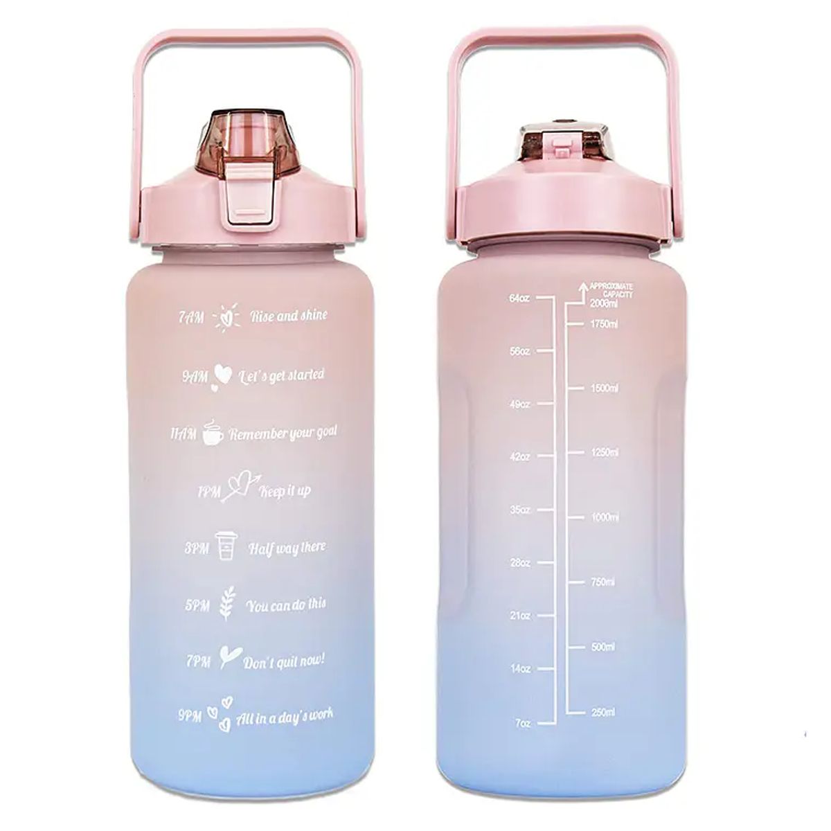 GENERICO - Botella De Agua Motivacional Gran Capacidad 2ltrs Deportiva